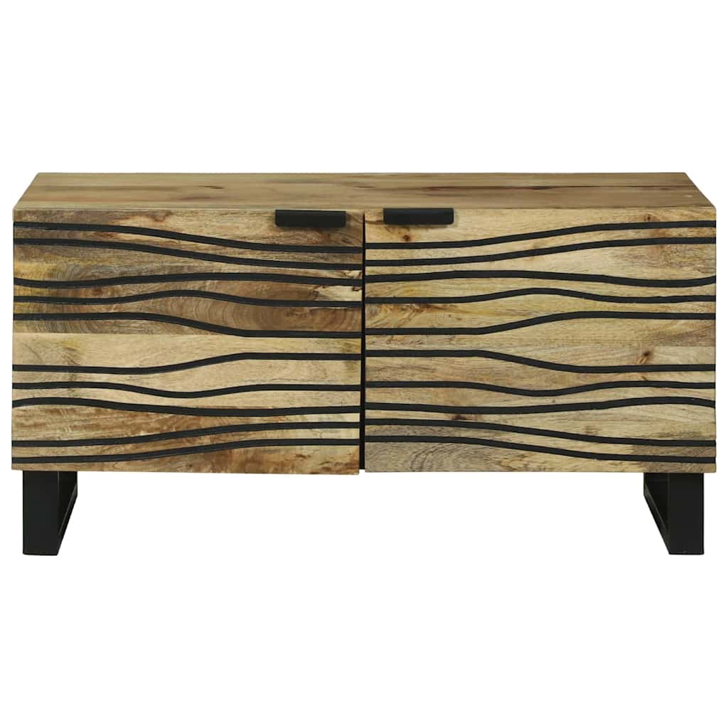 vidaXL Couchtisch Braun und Schwarz 80 x 50 x 40 cm Massivholz Akazie
