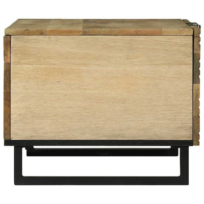 vidaXL Couchtisch Braun und Schwarz 80 x 50 x 40 cm Massivholz Akazie