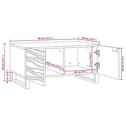 vidaXL Couchtisch Braun und Schwarz 80 x 50 x 40 cm Massivholz Akazie