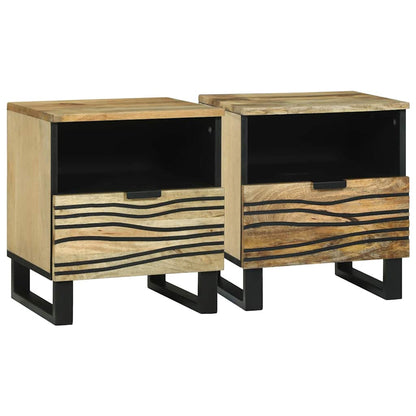 vidaXL Nachttisch 2 pcs Braun 40 x 33 x 46 cm Massivholz Akazie