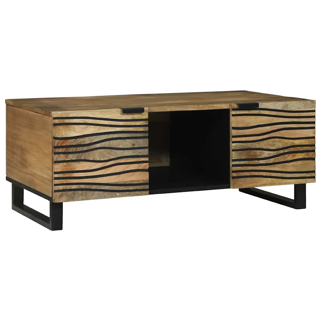 vidaXL Couchtisch Braun und Schwarz 100 x 54 x 40 cm Massivholz Akazie