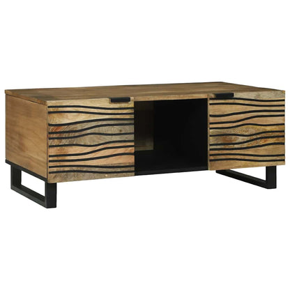 vidaXL Couchtisch Braun und Schwarz 100 x 54 x 40 cm Massivholz Akazie