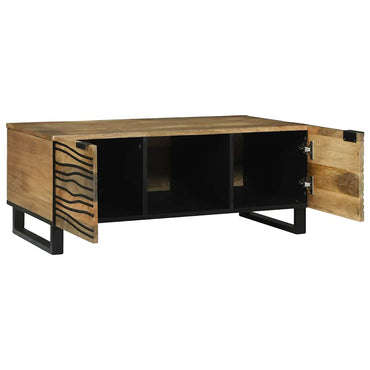 vidaXL Couchtisch Braun und Schwarz 100 x 54 x 40 cm Massivholz Akazie