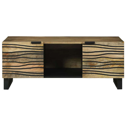 vidaXL Couchtisch Braun und Schwarz 100 x 54 x 40 cm Massivholz Akazie