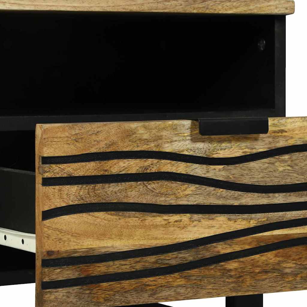 vidaXL Couchtisch Braun und Schwarz 80 x 54 x 40 cm Massivholz Akazie