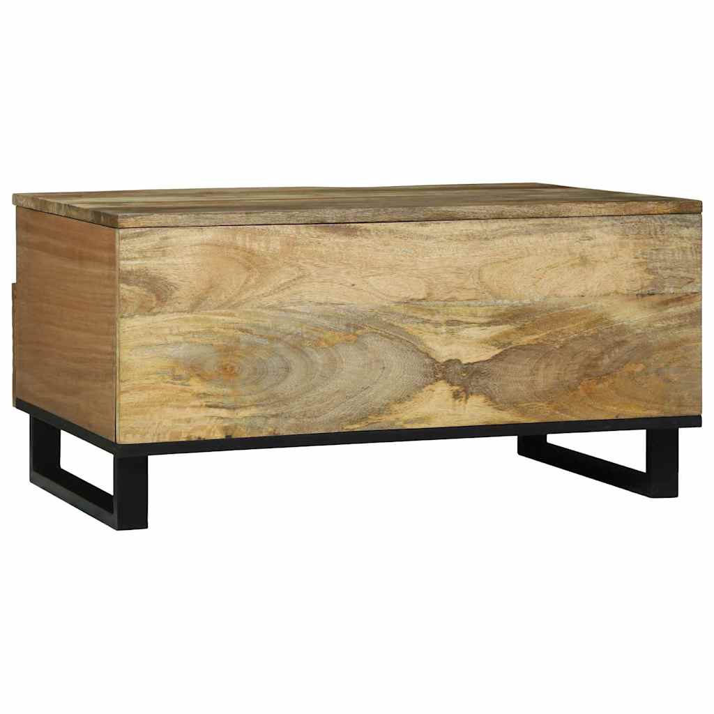 vidaXL Couchtisch Braun und Schwarz 80 x 54 x 40 cm Massivholz Akazie
