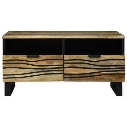 vidaXL Couchtisch Braun und Schwarz 80 x 54 x 40 cm Massivholz Akazie