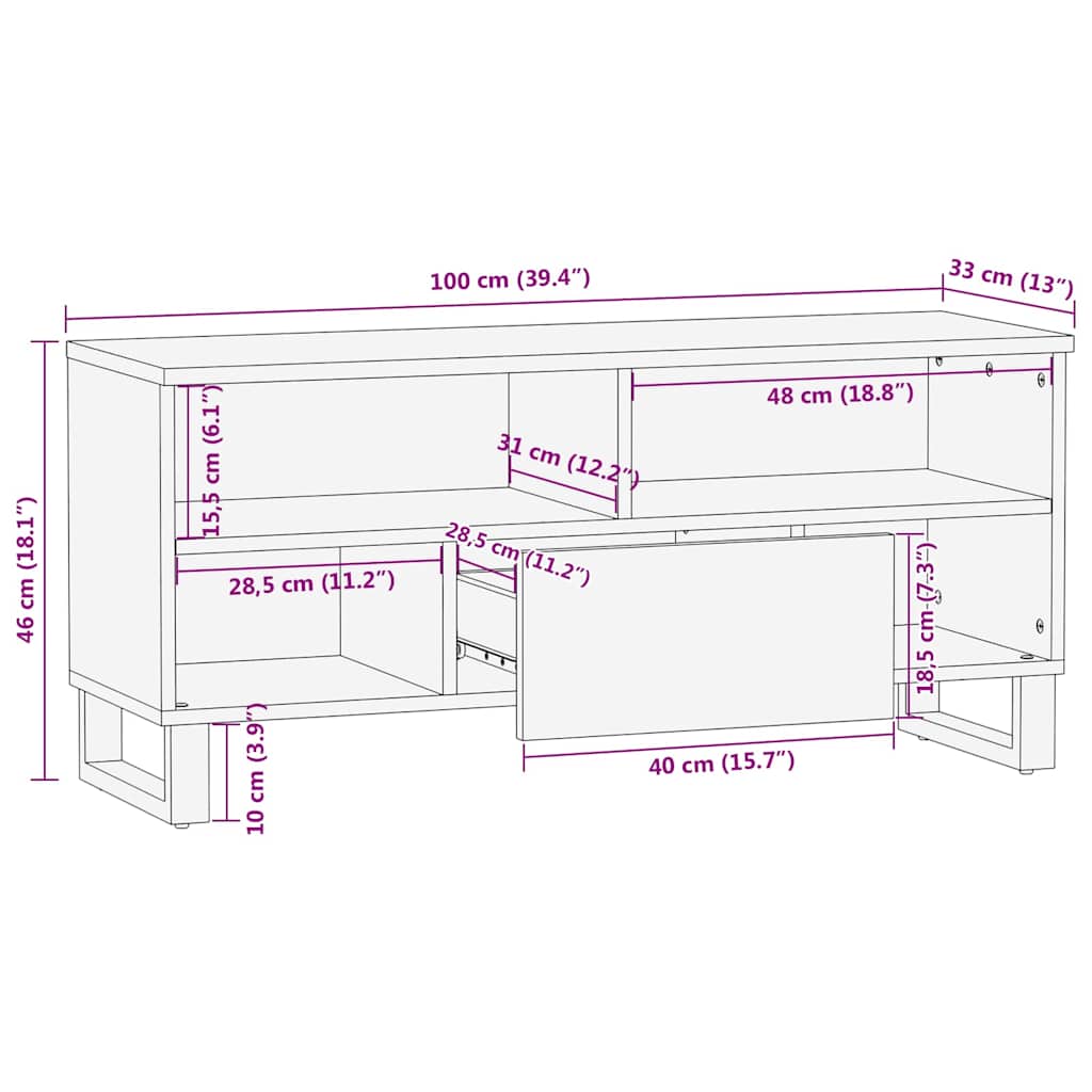 TV-Einheiten Braun 105 x 33 x 46 cm Holzwerkstoff