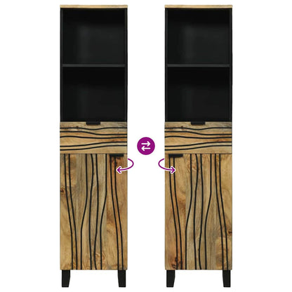 vidaXL Waschbeckenschrank mit Tür Braun 38 x 33 x 160 cm Holzwerkstoff