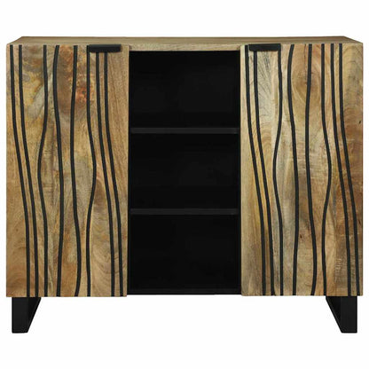 Sideboard Braun 90 x 33 x 75 cm massives Mangoholz