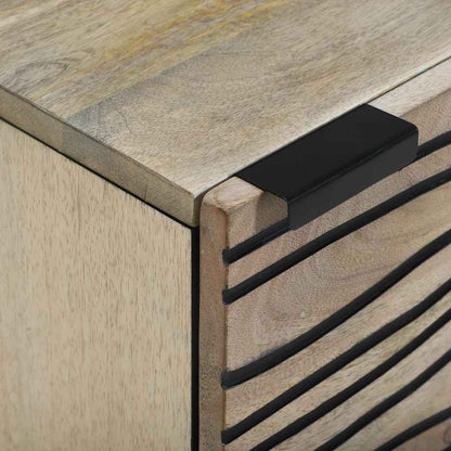 vidaXL Nachttisch Weiß und Schwarz 40 x 33 x 46 cm Massivholz Akazie