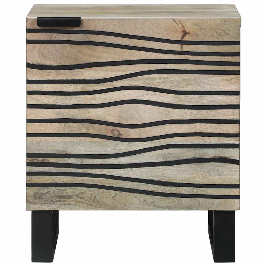 vidaXL Nachttisch Weiß und Schwarz 40 x 33 x 46 cm Massivholz Akazie