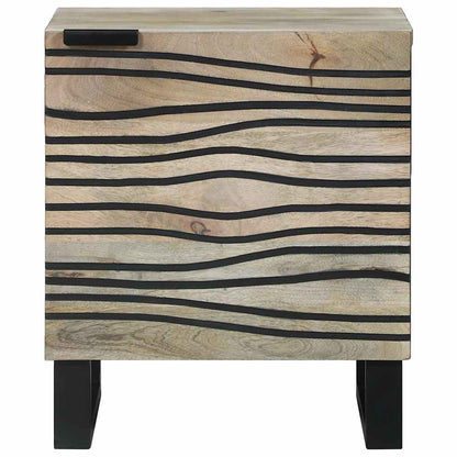 vidaXL Nachttisch Weiß und Schwarz 40 x 33 x 46 cm Massivholz Akazie
