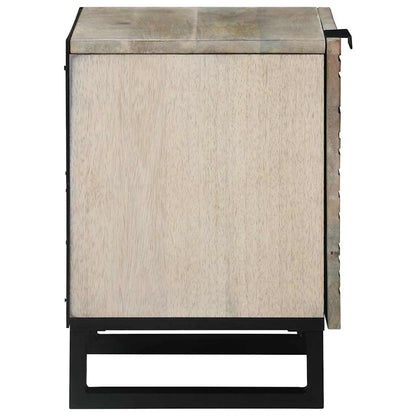 vidaXL Nachttisch Weiß und Schwarz 40 x 33 x 46 cm Massivholz Akazie