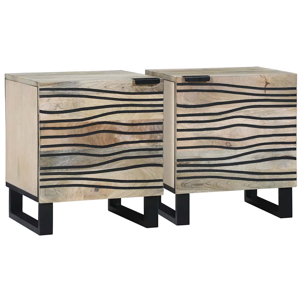 vidaXL Nachttisch 2 pcs Weiß und Schwarz 40 x 33 x 46 cm