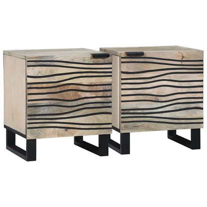vidaXL Nachttisch 2 pcs Weiß und Schwarz 40 x 33 x 46 cm