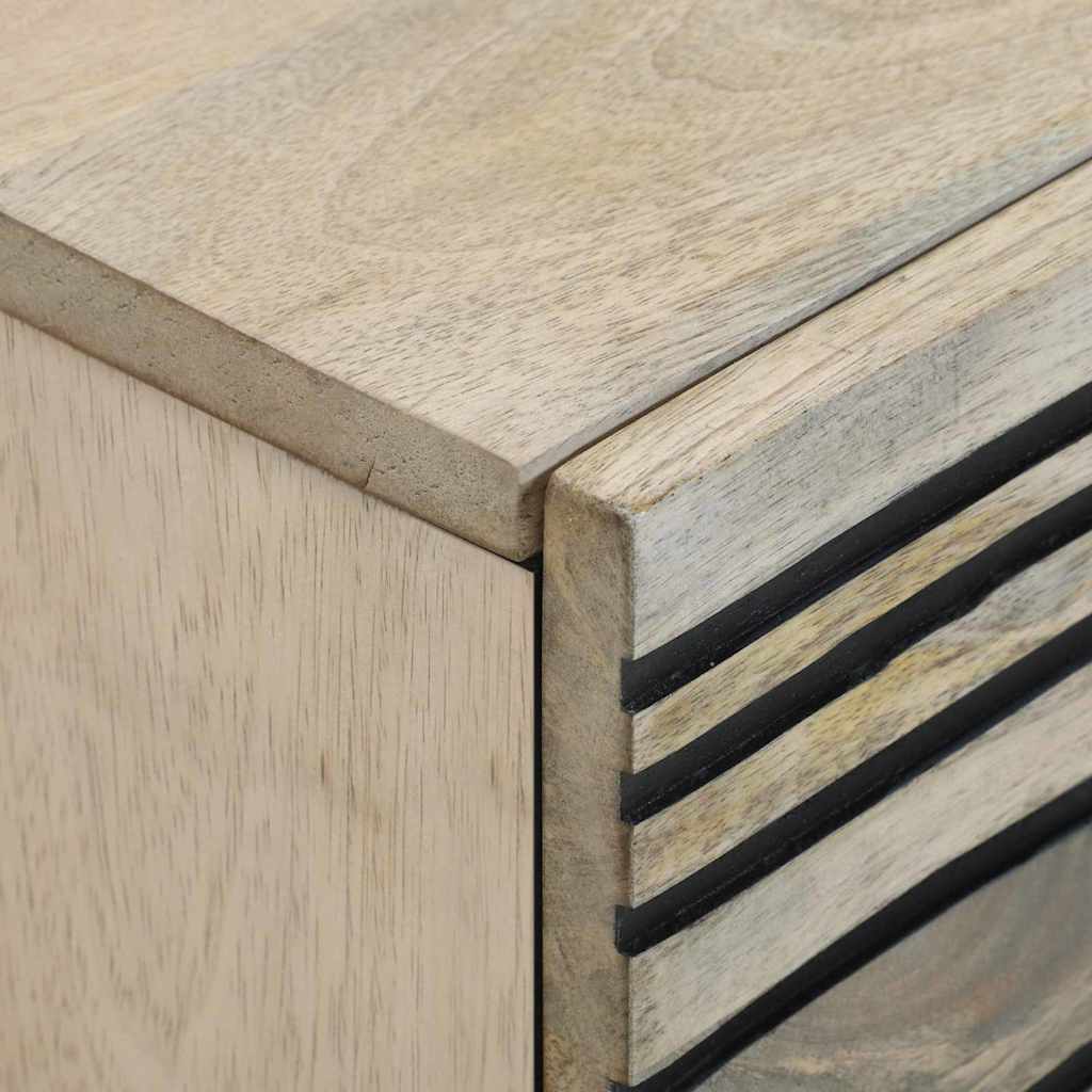 vidaXL Nachttisch Weiß und Schwarz 40 x 33 x 46 cm Massivholz Akazie