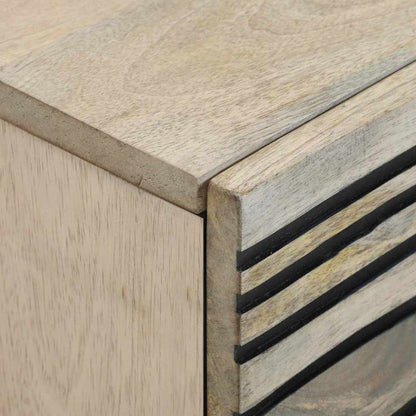 vidaXL Nachttisch Weiß und Schwarz 40 x 33 x 46 cm Massivholz Akazie