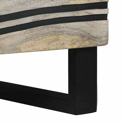 vidaXL Nachttisch Weiß und Schwarz 40 x 33 x 46 cm Massivholz Akazie
