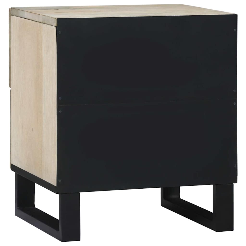 vidaXL Nachttisch Weiß und Schwarz 40 x 33 x 46 cm Massivholz Akazie