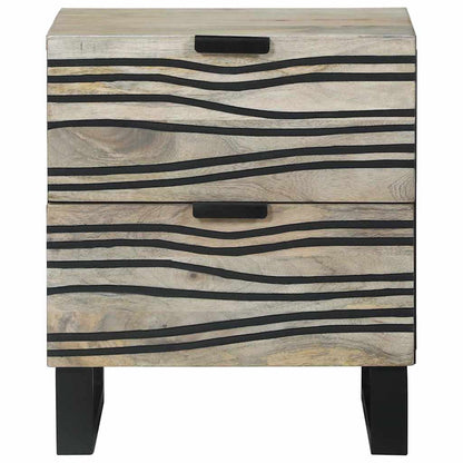 vidaXL Nachttisch Weiß und Schwarz 40 x 33 x 46 cm Massivholz Akazie