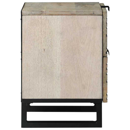 vidaXL Nachttisch Weiß und Schwarz 40 x 33 x 46 cm Massivholz Akazie