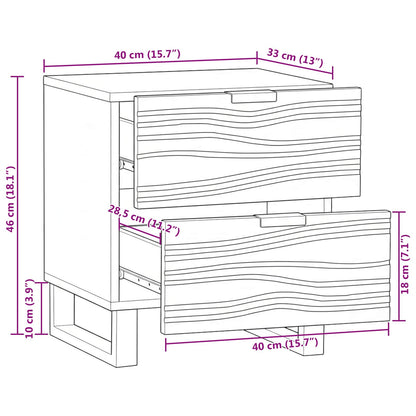 vidaXL Nachttisch 2 pcs Weiß und Schwarz 40 x 33 x 46 cm