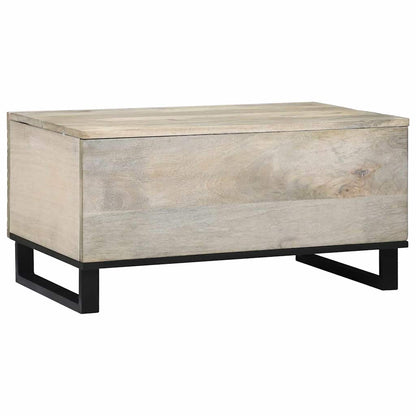 vidaXL Couchtisch Beige und Schwarz 80 x 50 x 40 cm Massivholz Akazie