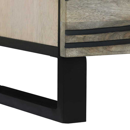 vidaXL Nachttisch Weiß und Schwarz 40 x 33 x 46 cm Massivholz Akazie
