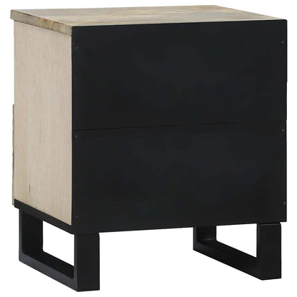 vidaXL Nachttisch Weiß und Schwarz 40 x 33 x 46 cm Massivholz Akazie
