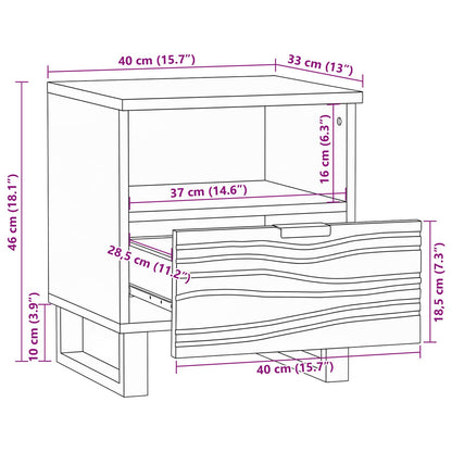 vidaXL Nachttisch 2 pcs Weiß und Schwarz 40 x 33 x 46 cm