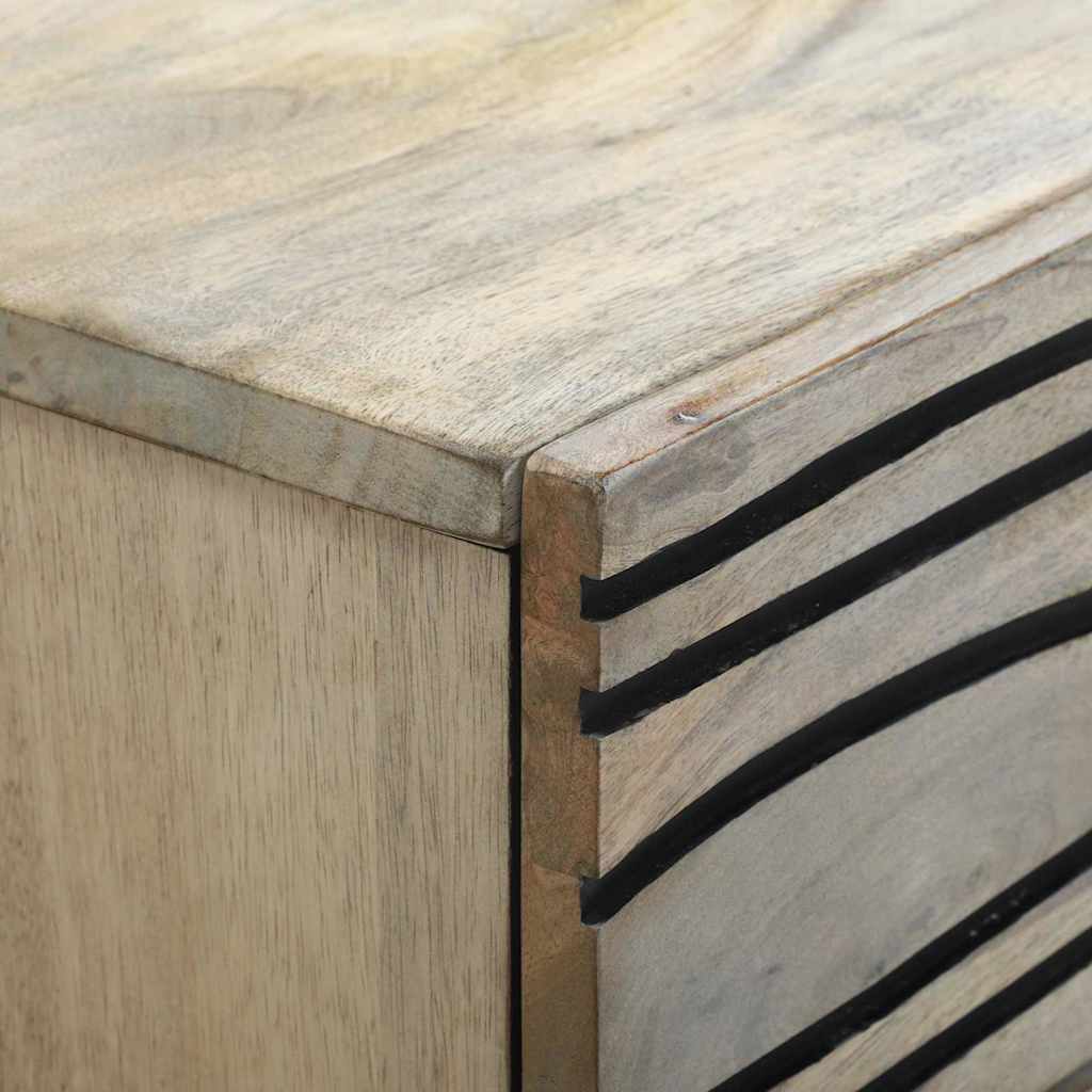vidaXL Nachttisch Weiß und Schwarz 50 x 33 x 60 cm Massivholz Akazie