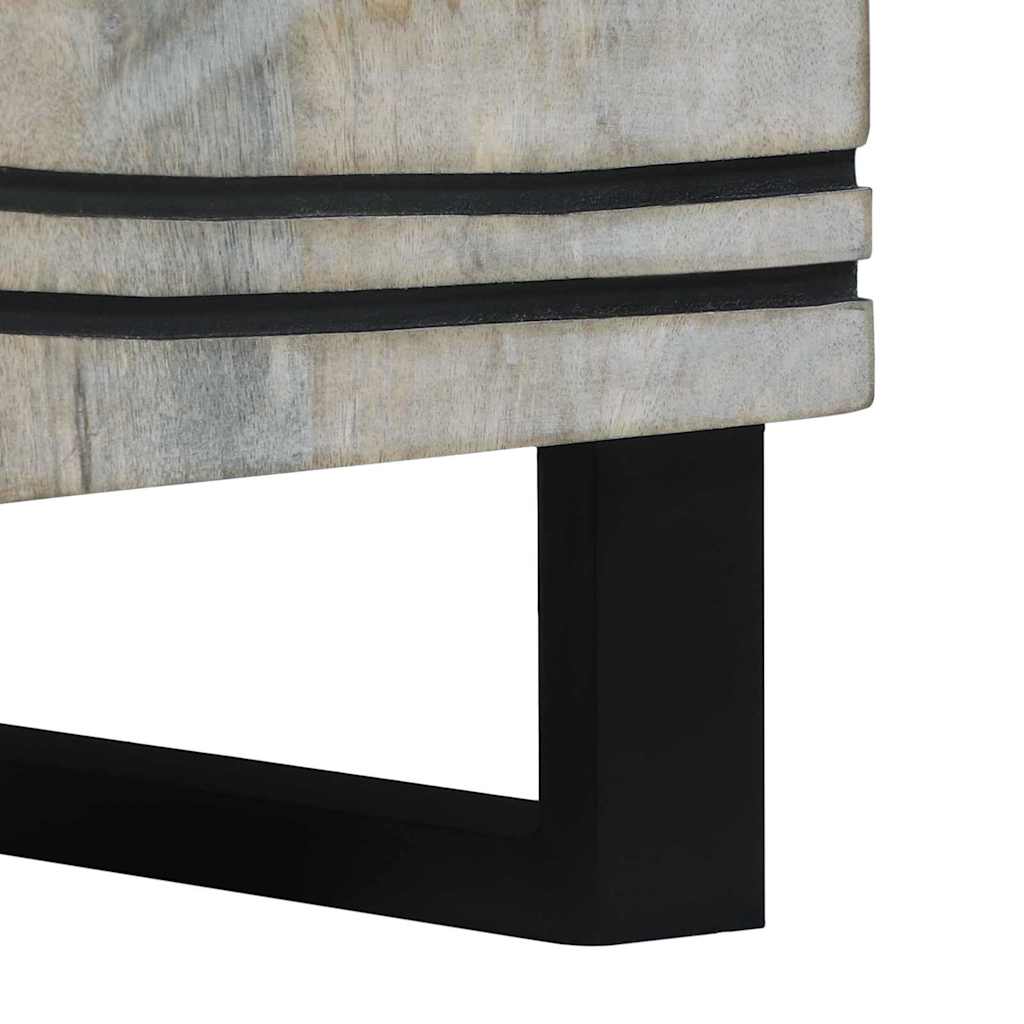 vidaXL Nachttisch Weiß und Schwarz 50 x 33 x 60 cm Massivholz Akazie