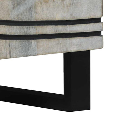 vidaXL Nachttisch Weiß und Schwarz 50 x 33 x 60 cm Massivholz Akazie
