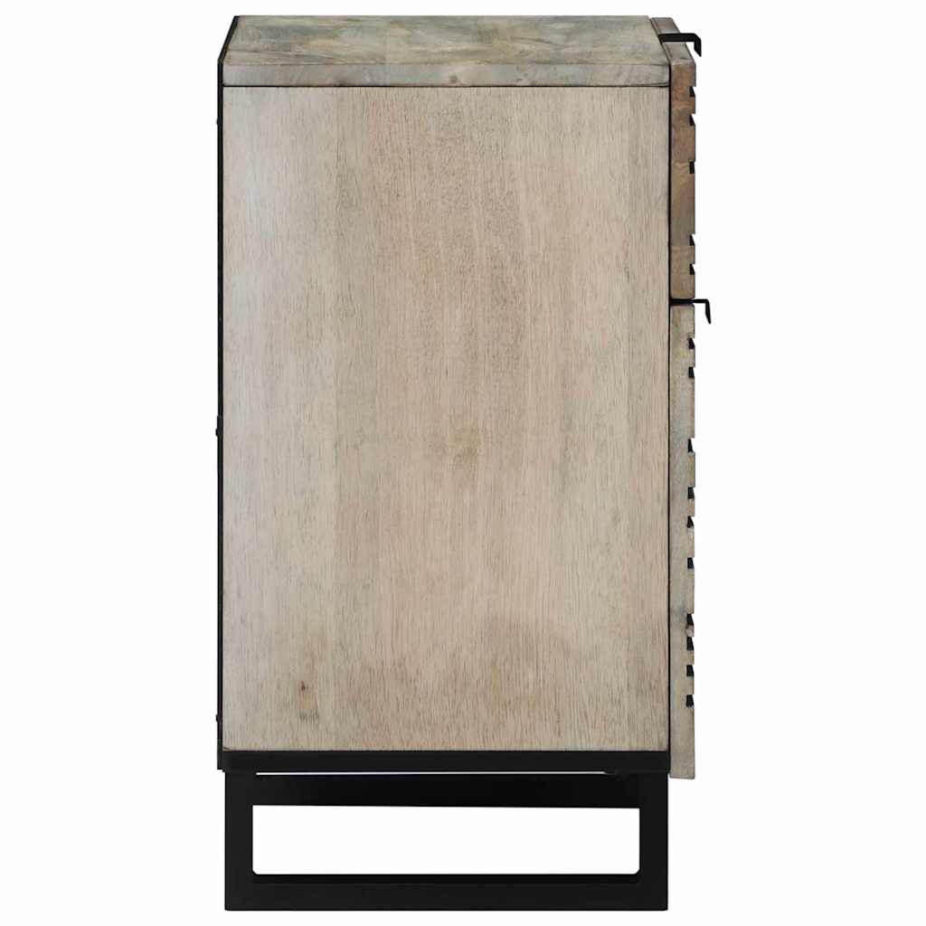 vidaXL Nachttisch Weiß und Schwarz 50 x 33 x 60 cm Massivholz Akazie
