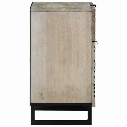 vidaXL Nachttisch Weiß und Schwarz 50 x 33 x 60 cm Massivholz Akazie