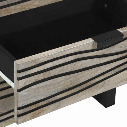 vidaXL Nachttisch Weiß und Schwarz 50 x 33 x 62 cm Massivholz Akazie