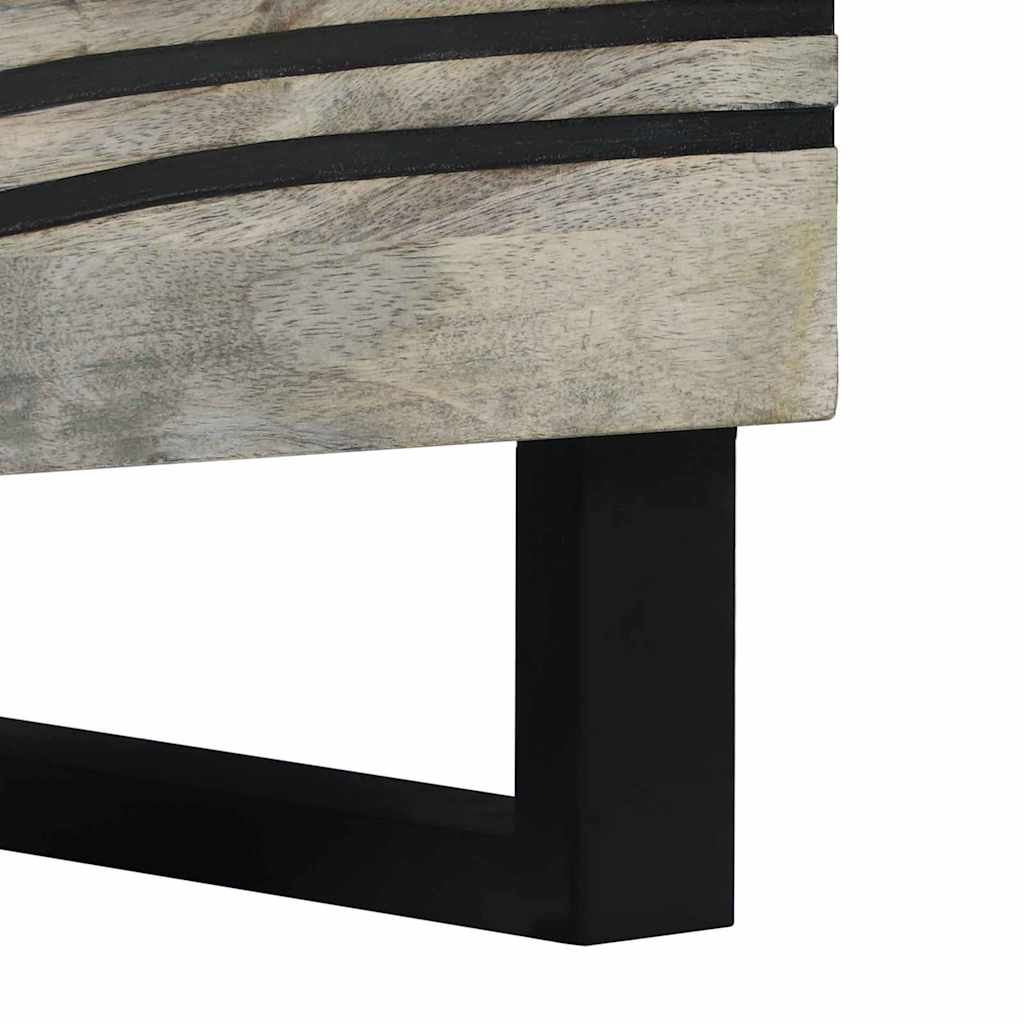vidaXL Nachttisch Weiß und Schwarz 50 x 33 x 62 cm Massivholz Akazie