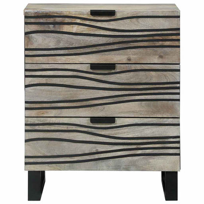 vidaXL Nachttisch Weiß und Schwarz 50 x 33 x 62 cm Massivholz Akazie