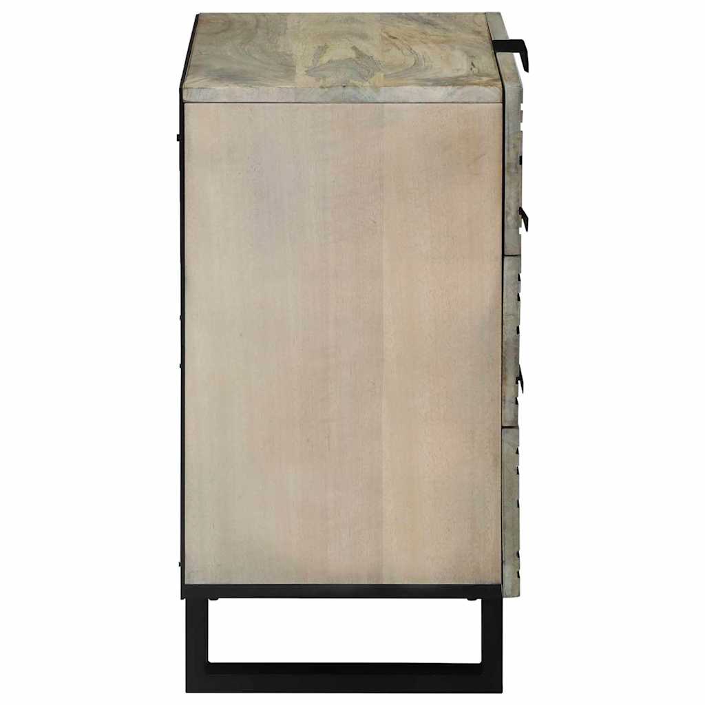 vidaXL Nachttisch Weiß und Schwarz 50 x 33 x 62 cm Massivholz Akazie