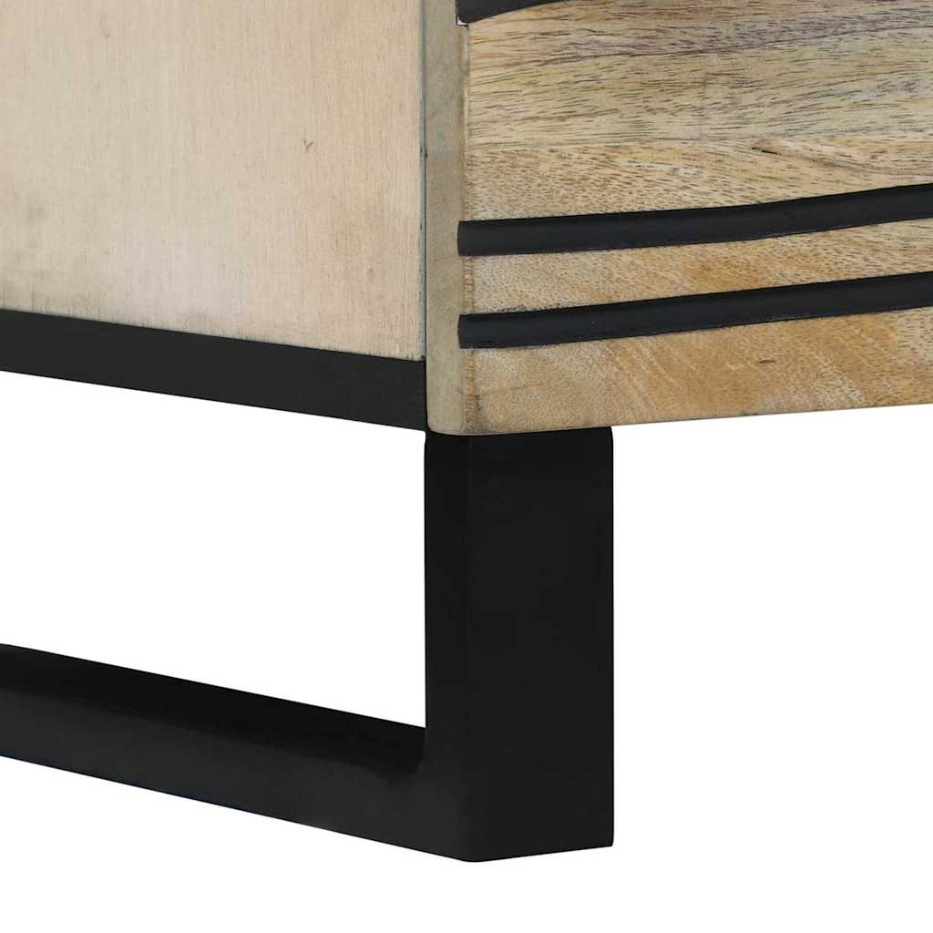 vidaXL Nachttisch Weiß und Schwarz 50 x 33 x 62 cm Massivholz Akazie