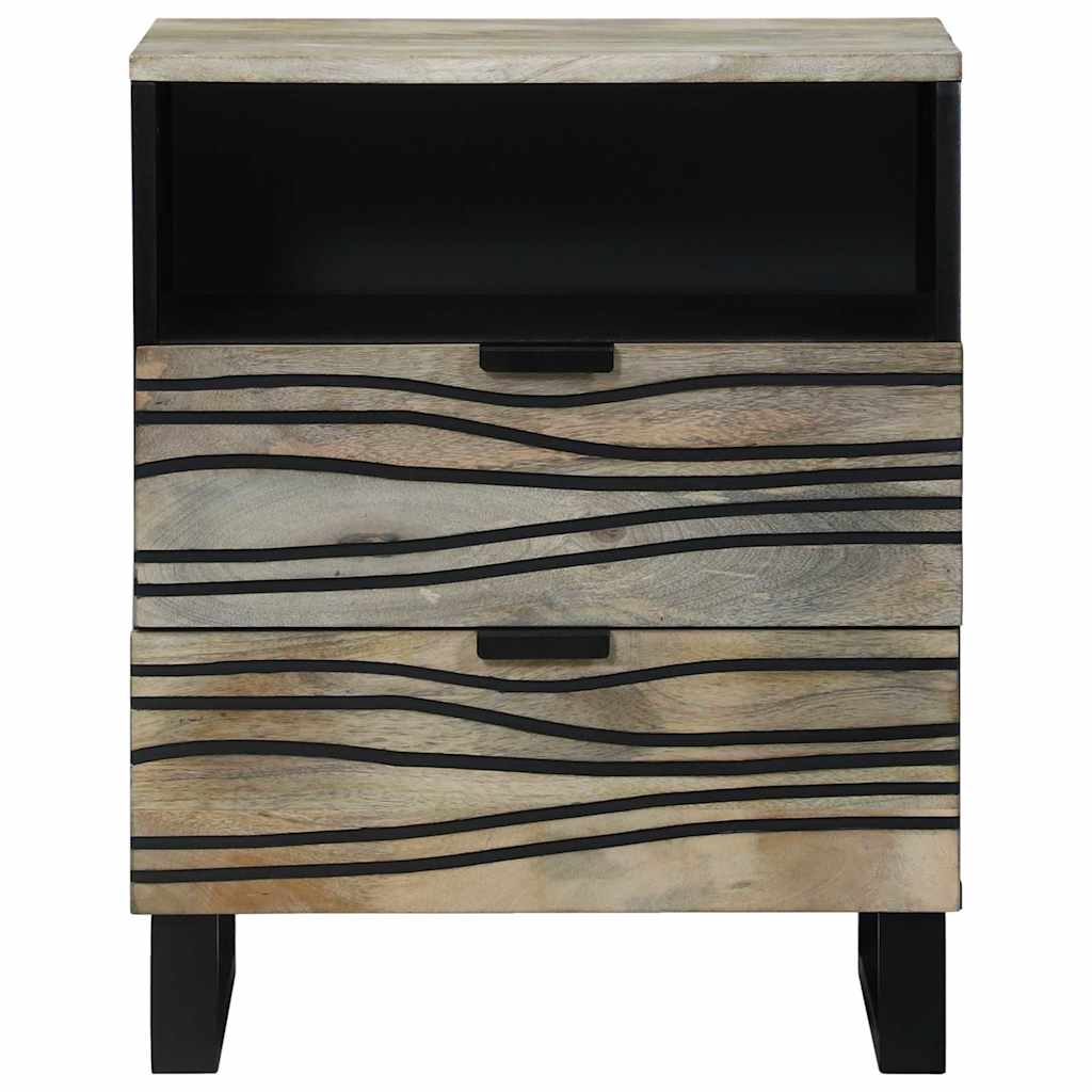 vidaXL Nachttisch Weiß und Schwarz 50 x 33 x 62 cm Massivholz Akazie