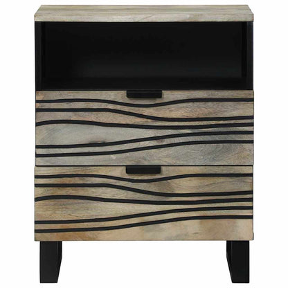 vidaXL Nachttisch Weiß und Schwarz 50 x 33 x 62 cm Massivholz Akazie