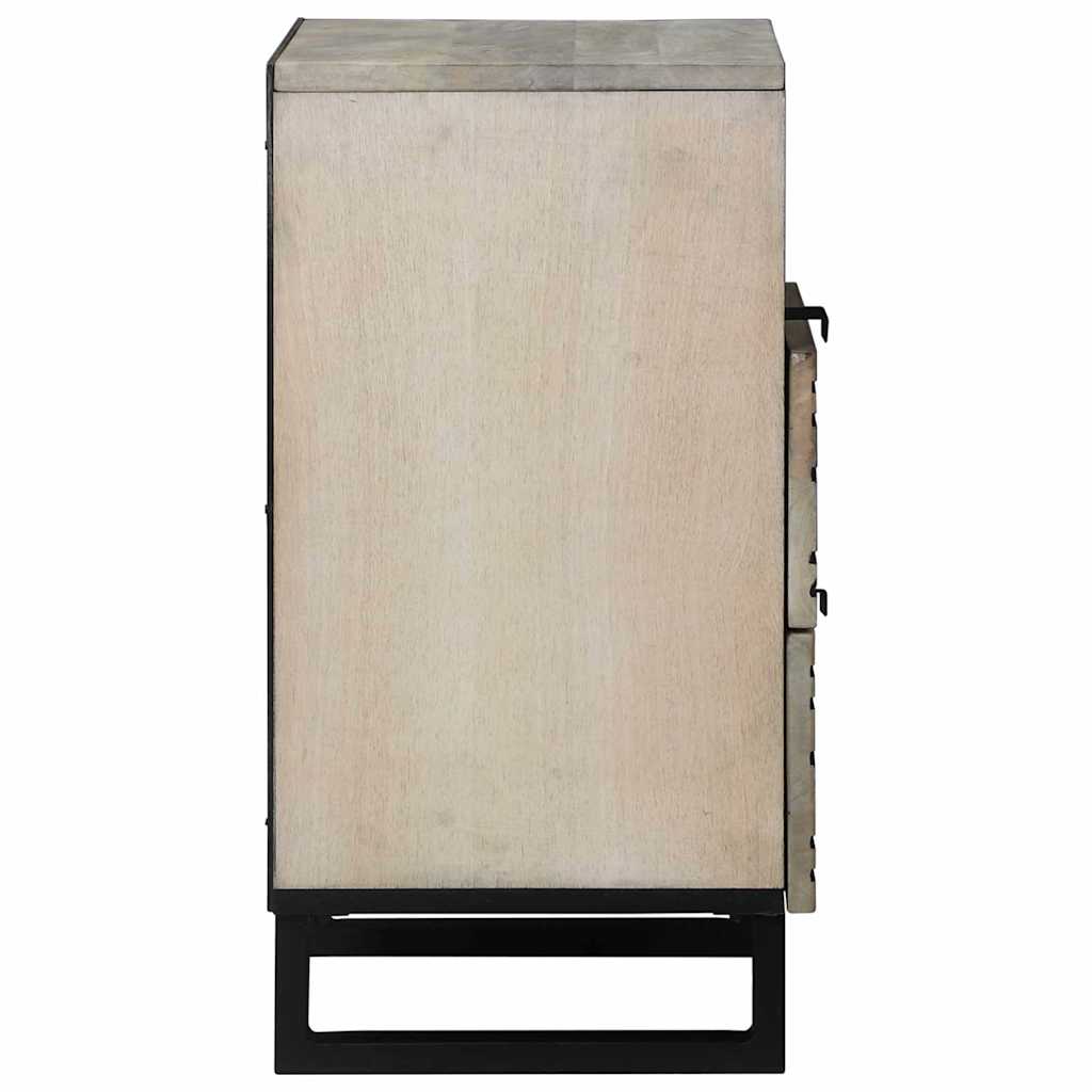 vidaXL Nachttisch Weiß und Schwarz 50 x 33 x 62 cm Massivholz Akazie