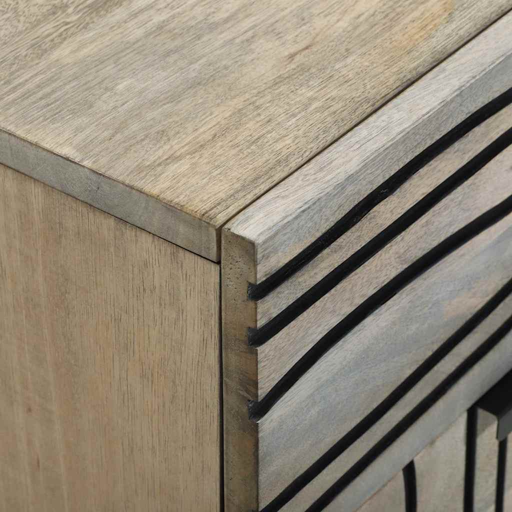 vidaXL Nachttisch Weiß und Schwarz 50 x 33 x 60 cm Massivholz Akazie