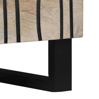 vidaXL Nachttisch Weiß und Schwarz 50 x 33 x 60 cm Massivholz Akazie