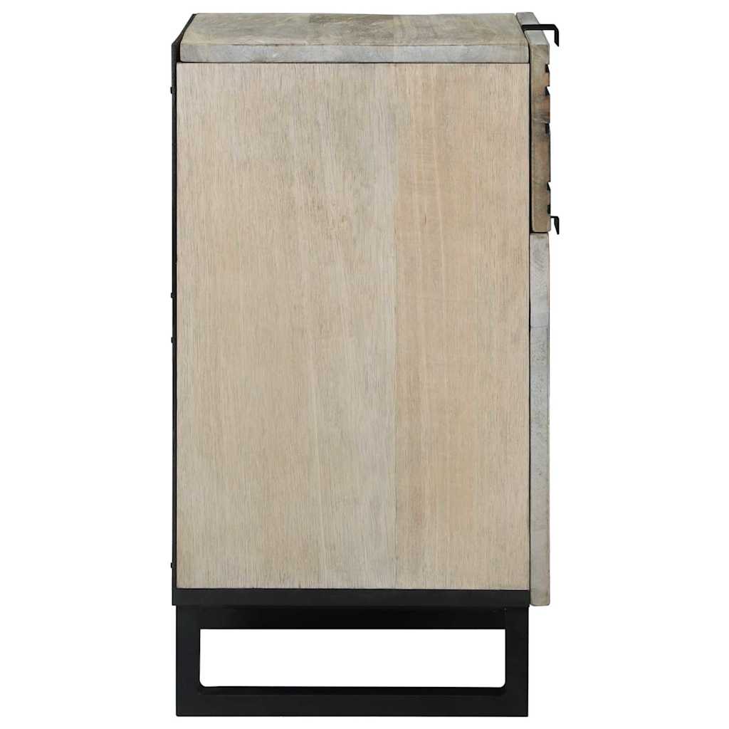 vidaXL Nachttisch Weiß und Schwarz 50 x 33 x 60 cm Massivholz Akazie