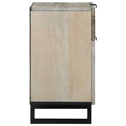 vidaXL Nachttisch Weiß und Schwarz 50 x 33 x 60 cm Massivholz Akazie