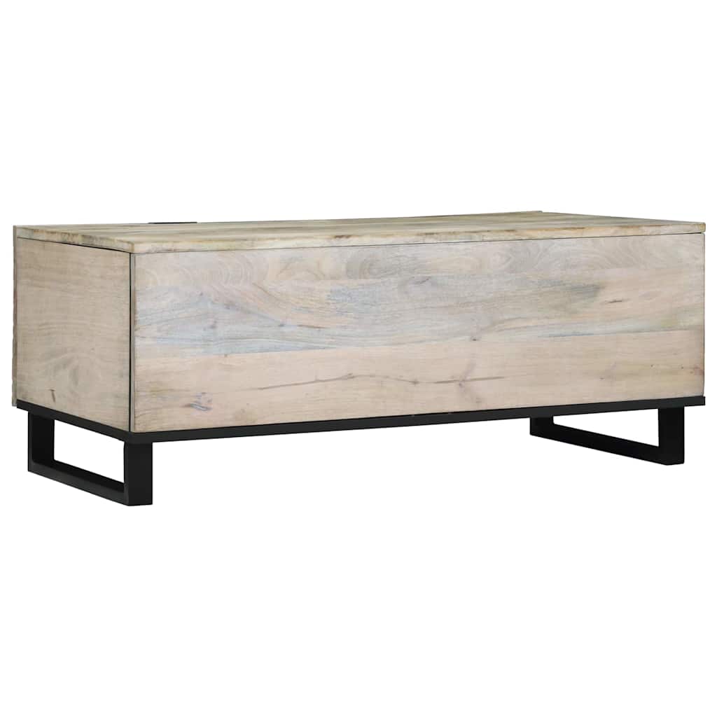 vidaXL Couchtisch Beige und Schwarz 100 x 54 x 40 cm Massivholz Akazie