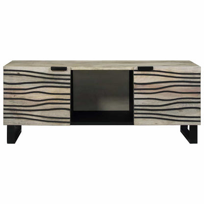 vidaXL Couchtisch Beige und Schwarz 100 x 54 x 40 cm Massivholz Akazie